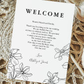 Modern Floral Wedding Letter en Itinerary Programmakaart