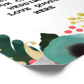 Modern Floral Wedding Love Quote Poster (Hoek)