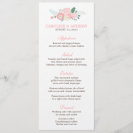 Modern Floral Wedding Menu Kaarten