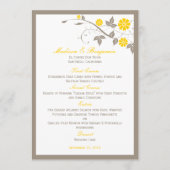 Modern Floral Wedding Menu - Mustard (Voorkant)