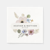 Modern Floral Wedding Napkins Servet (Voorkant)