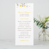 Modern Floral Wedding Programme - Mustard Programmakaart (Staand voorkant)