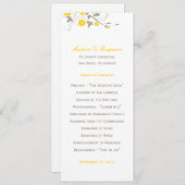 Modern Floral Wedding Programme - Mustard Programmakaart (Voorkant / Achterkant)