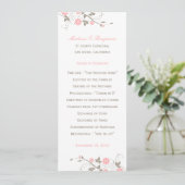 Modern Floral Wedding Programme - Soft Pink Programmakaart (Staand voorkant)