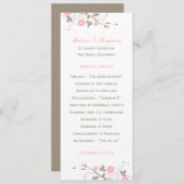 Modern Floral Wedding Programme - Soft Pink Programmakaart (Voorkant / Achterkant)