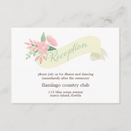 Modern Floral Wedding Reception Card Informatiekaartje