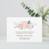 Modern Floral Wedding Reception Card Informatiekaartje (Staand voorkant)