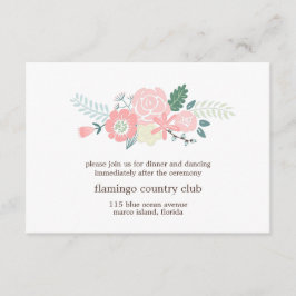 Modern Floral Wedding Reception Card Informatiekaartje