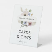 Modern Floral Wedding Reclamebord Met Voetstuk (Voorkant)