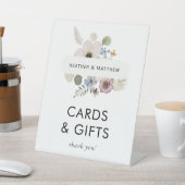 Modern Floral Wedding Reclamebord Met Voetstuk (Insitu)