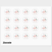 Modern Floral Wedding Ronde Sticker (Vel)