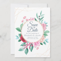 Modern Floral Wedding Roses & Eucalyptus