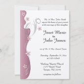 Modern Floral Wedding | Roze Tourmaline & Silver Kaart (Voorkant)