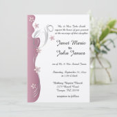 Modern Floral Wedding | Roze Tourmaline & Silver Kaart (Staand voorkant)