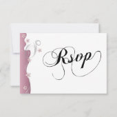 Modern Floral Wedding | Roze Tourmaline & Silver RSVP Kaartje (Achterkant)