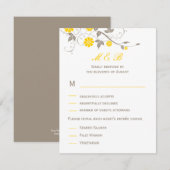 Modern Floral Wedding RSVP Card - Mustard Kaartje (Voorkant / Achterkant)
