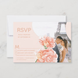 Modern Floral Wedding RSVP Meal Choice Foto Kaartje