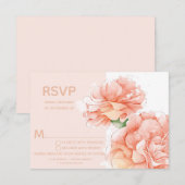 Modern Floral Wedding RSVP Meal Choice Kaartje (Voorkant / Achterkant)