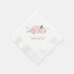 Modern Floral Wedding Servetten
