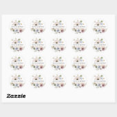 Modern Floral Wedding Sticker (Vel)