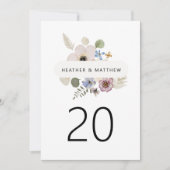 Modern Floral Wedding Table Number (Voorkant)