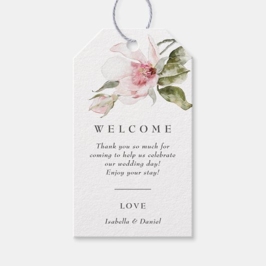 Modern Floral Wedding Welcome Bag Label Cadeaulabel (Voorkant)
