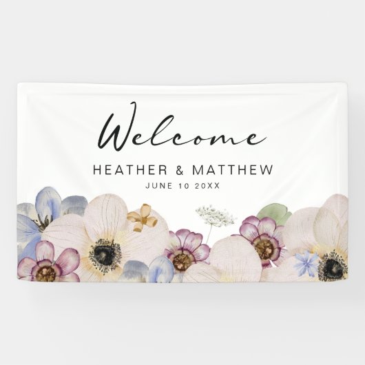 Modern Floral Welcome Banner (Horizontaal)