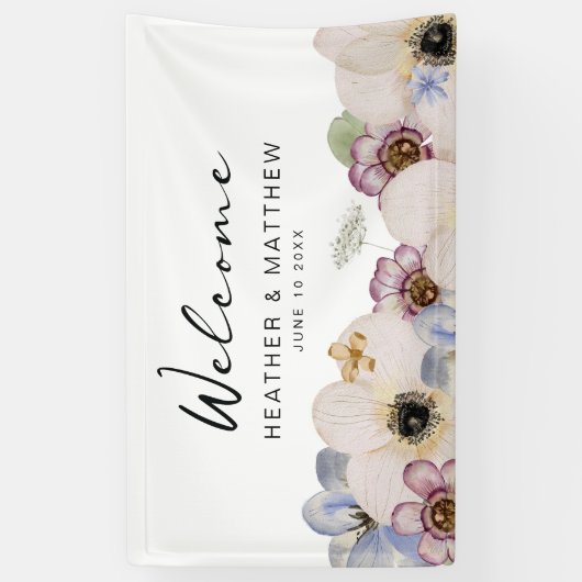Modern Floral Welcome Banner (Verticaal)