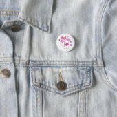 Modern Floral White Ronde Button 3,2 Cm (In situ)