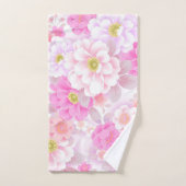 Modern Floral White Rose Bad Handdoek (Handdoek)