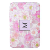 Modern Floral White Rose Badmat (Voorkant Verticaal)