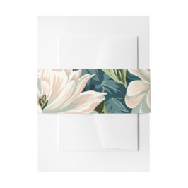 Modern Floral White Wedding Uitnodigingen Wikkel