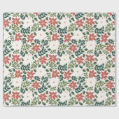 Modern Floral Wildflower Christmas Wrapping Paper Cadeaupapier (Vlak)