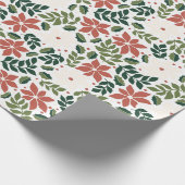 Modern Floral Wildflower Christmas Wrapping Paper Cadeaupapier (Hoek)