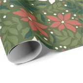 Modern Floral Wildflower Christmas Wrapping Paper Cadeaupapier (Rol Hoek)