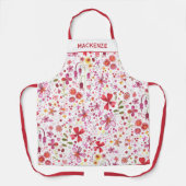 Modern Floral Wildflower gepersonaliseerde naam Schort (Voorkant)