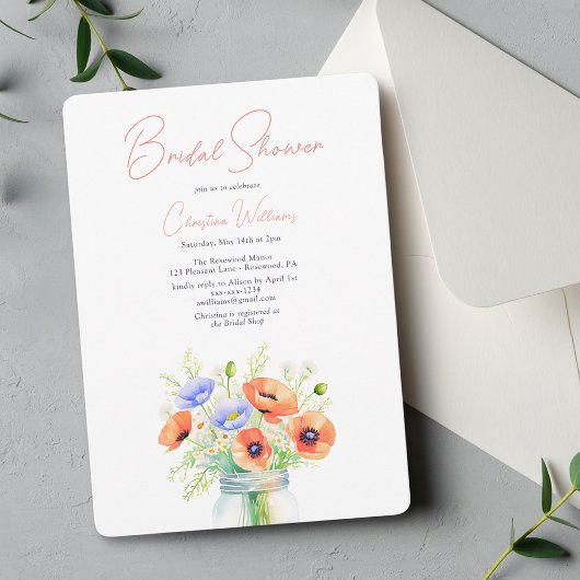 Modern Floral Wildflowers Script Vrijgezellenfeest Kaart