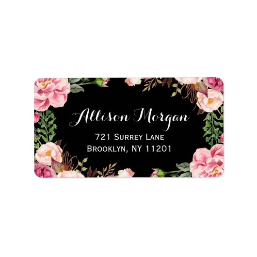 Modern Floral wrapping Classy en Romantic Etiket (Voorkant)