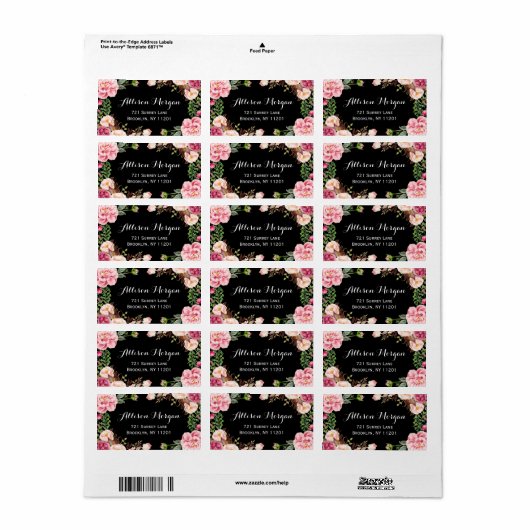 Modern Floral wrapping Classy en Romantic Etiket (Full Sheet)