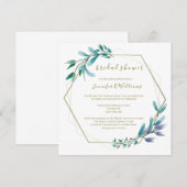 Modern Floral Wreath Bridal Shower Kaart (Voorkant / Achterkant)