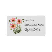 Modern Floral Wreath Greetings Etiket (Voorkant)