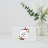 Modern Floral Wreath Grey Salon Visitekaartje (Staand voorkant)