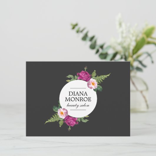 Modern Floral Wreath Salon Cadeaubon (Staand voorkant)