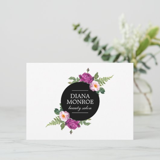 Modern Floral Wreath Salon Cadeaubon (Staand voorkant)