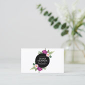 Modern Floral Wreath Salon Visitekaartje (Staand voorkant)