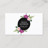 Modern Floral Wreath Salon Visitekaartje (Voorkant)