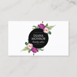 Modern Floral Wreath Salon Visitekaartje