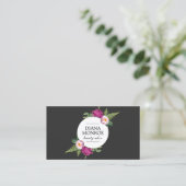 Modern Floral Wreath Salon Visitekaartje (Staand voorkant)