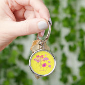 Modern Floral Yellow Sleutelhanger (Hand)
