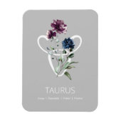 Modern Floral Zodiac Star Sign Taurus Magneet (Verticaal)